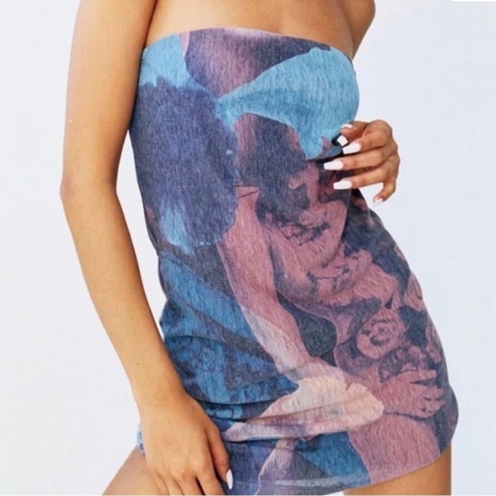 WITH JEAN Frankie strapless mini dress orchid morphology size xs